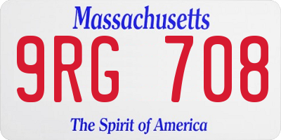 MA license plate 9RG708