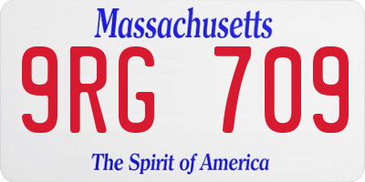 MA license plate 9RG709