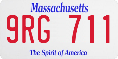 MA license plate 9RG711