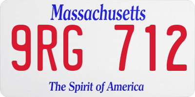 MA license plate 9RG712
