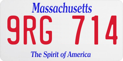 MA license plate 9RG714