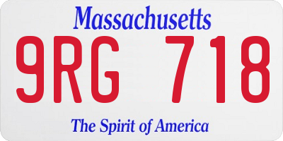 MA license plate 9RG718