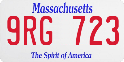 MA license plate 9RG723