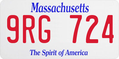 MA license plate 9RG724