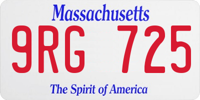 MA license plate 9RG725