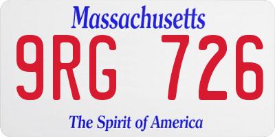 MA license plate 9RG726
