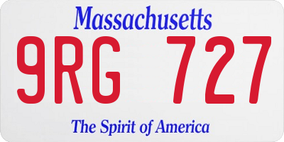 MA license plate 9RG727