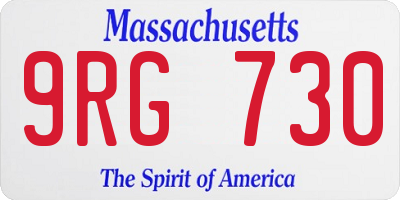 MA license plate 9RG730