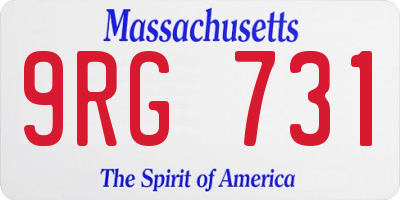 MA license plate 9RG731