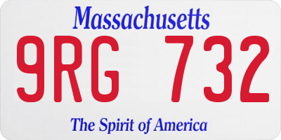 MA license plate 9RG732
