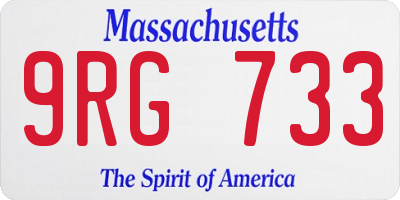 MA license plate 9RG733