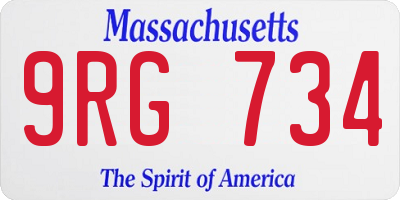 MA license plate 9RG734