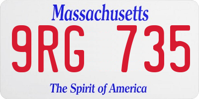 MA license plate 9RG735