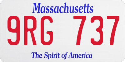 MA license plate 9RG737