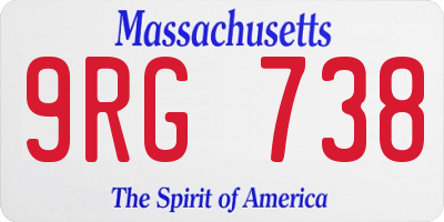 MA license plate 9RG738