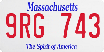 MA license plate 9RG743