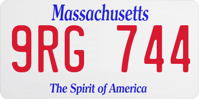 MA license plate 9RG744