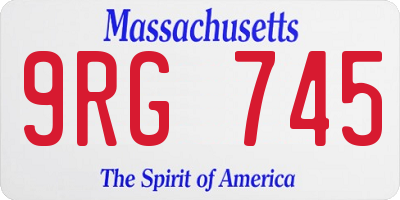 MA license plate 9RG745