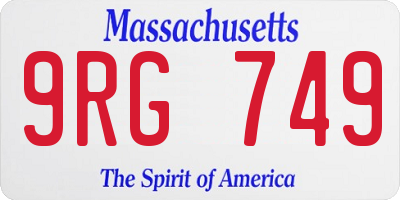 MA license plate 9RG749