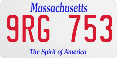 MA license plate 9RG753