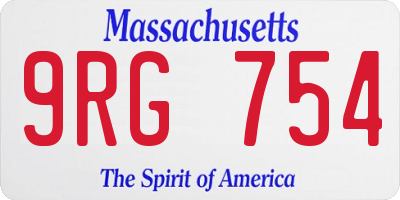 MA license plate 9RG754