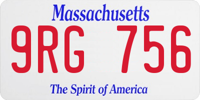 MA license plate 9RG756
