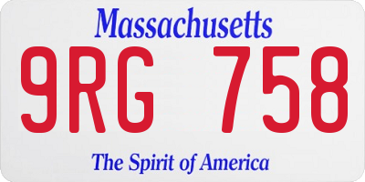 MA license plate 9RG758