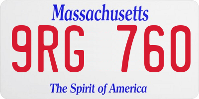 MA license plate 9RG760