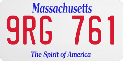 MA license plate 9RG761