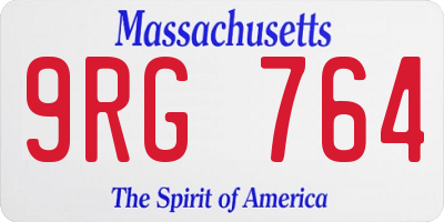 MA license plate 9RG764