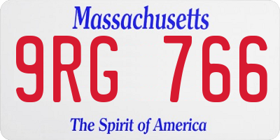 MA license plate 9RG766