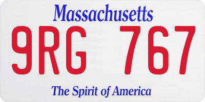 MA license plate 9RG767