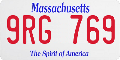MA license plate 9RG769