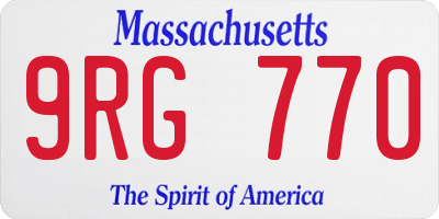 MA license plate 9RG770
