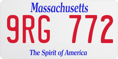 MA license plate 9RG772