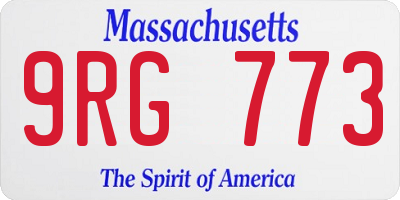 MA license plate 9RG773