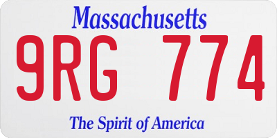 MA license plate 9RG774