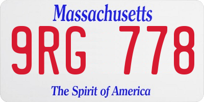 MA license plate 9RG778