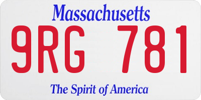 MA license plate 9RG781