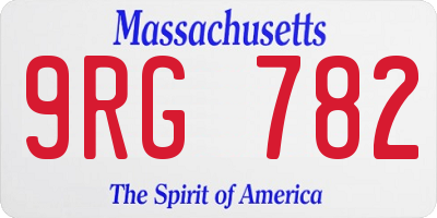 MA license plate 9RG782