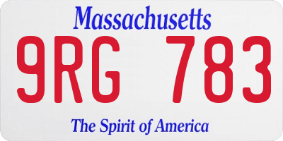 MA license plate 9RG783