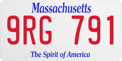 MA license plate 9RG791