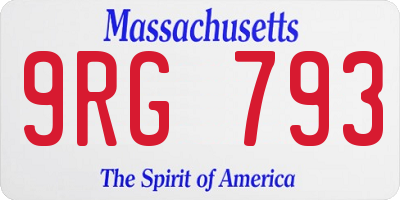 MA license plate 9RG793