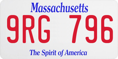 MA license plate 9RG796