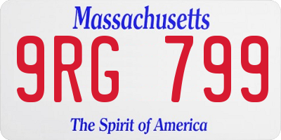 MA license plate 9RG799