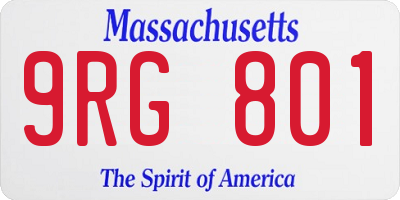 MA license plate 9RG801