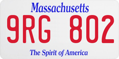 MA license plate 9RG802