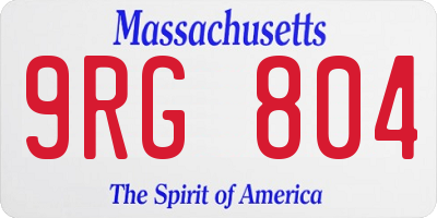 MA license plate 9RG804