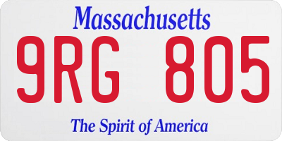 MA license plate 9RG805
