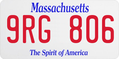MA license plate 9RG806